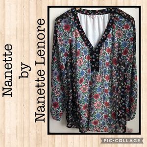 NWT Nanette by Nanette Lepore Long Sleeve Floral Blouse 🌺